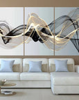 3 Pieces Nordic Luxury Ribbon Abstract Landscape Wall Art